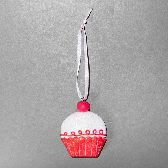 Red & White Christmas Cupcake Ornament - Picture 4 of 5